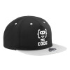 Adult Flat Snapback Hat Black/Grey, (100% COTTON TWILL, ADULT, UNISEX, ONE SIZE)