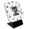 Quartz Wooden table clock with hands (10cm)