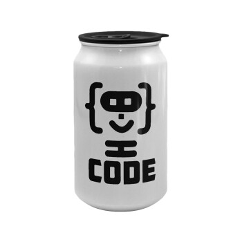 Code Heroes symbol, Κούπα ταξιδιού μεταλλική με καπάκι (tin-can) 500ml