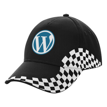 Wordpress, Adult Ultimate BLACK RACING Cap, (100% COTTON DRILL, ADULT, UNISEX, ONE SIZE)