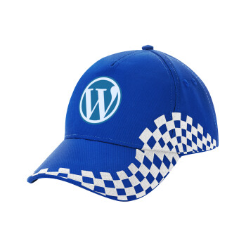 Wordpress, Adult Ultimate BLUE RACING Cap, (100% COTTON DRILL, ADULT, UNISEX, ONE SIZE)