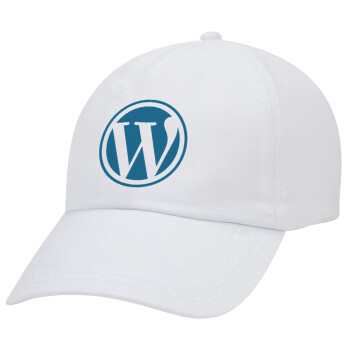 Wordpress, Καπέλο Ενηλίκων Baseball Λευκό 5-φύλλο (POLYESTER, ΕΝΗΛΙΚΩΝ, UNISEX, ONE SIZE)