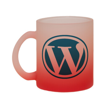 Wordpress, Κούπα γυάλινη δίχρωμη με βάση το κόκκινο ματ, 330ml