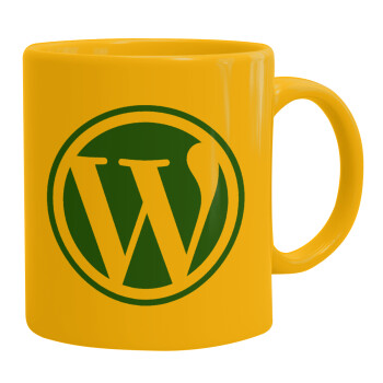 Wordpress, Ceramic coffee mug yellow, 330ml