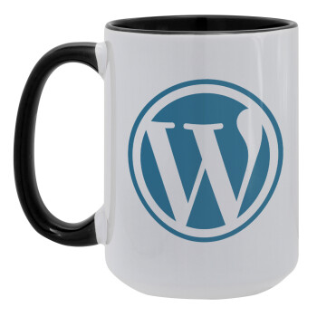 Wordpress, Κούπα Mega 15oz, κεραμική Μαύρη, 450ml