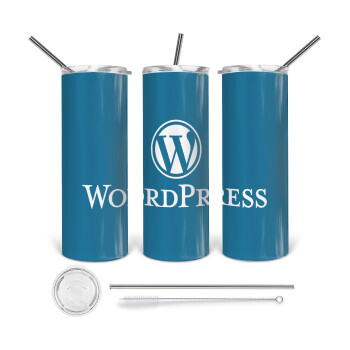 Wordpress, Tumbler stainless steel 600ml, with metal straw & cleaning brush