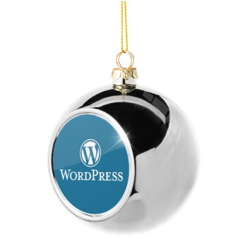 Wordpress, Στολίδι Χριστουγεννιάτικη μπάλα δένδρου Ασημένια 8cm