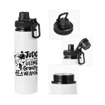 Judo using gravity as a weapon, Metal water bottle with safety cap, aluminum 850ml