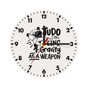 Judo using gravity as a weapon, Wooden wall clock (20cm)