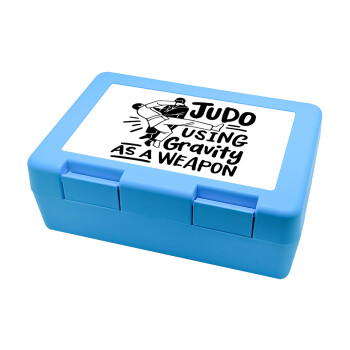Judo using gravity as a weapon, Children's cookie container LIGHT BLUE 185x128x65mm (BPA free plastic)