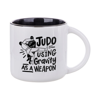 Judo using gravity as a weapon, Κούπα κεραμική 400ml Λευκή/Μαύρη