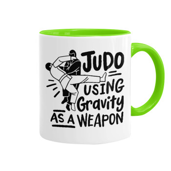 Judo using gravity as a weapon, Κούπα χρωματιστή βεραμάν, κεραμική, 330ml