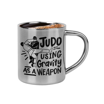 Judo using gravity as a weapon, Double-wall metal cup for espresso (220ml)