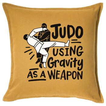 Judo using gravity as a weapon, Sofa cushion YELLOW 50x50cm includes filling