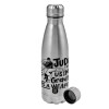 Metallic water bottle, stainless steel, 750ml