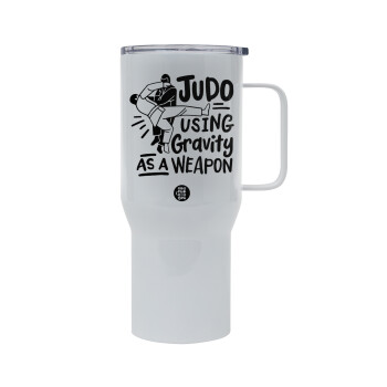 Judo using gravity as a weapon, Mega Stainless steel Tumbler with lid, double wall 750L