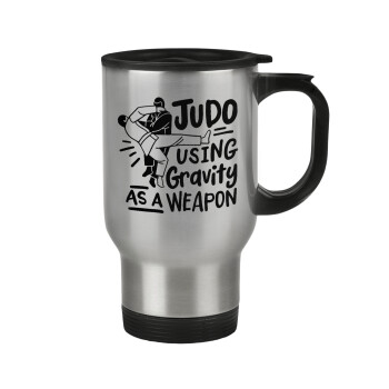 Judo using gravity as a weapon, Stainless steel travel mug with lid, double wall 450ml