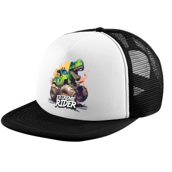 Extreme rider Dyno, Καπέλο Ενηλίκων Soft Trucker με Δίχτυ Black/White (POLYESTER, ΕΝΗΛΙΚΩΝ, UNISEX, ONE SIZE)