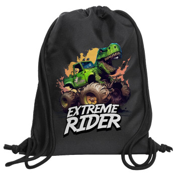 Extreme rider Dyno, Backpack pouch GYMBAG Black, with pocket (40x48cm) & thick cords