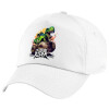 Children's Baseball Cap, 100% Cotton Twill, White (COTTON, CHILDREN'S, UNISEX, ONE SIZE)