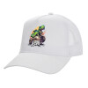 Structured Trucker Adult Hat, with Mesh, WHITE (100% COTTON, ADULT, UNISEX, ONE SIZE)