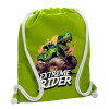 Backpack bag GYMBAG LIME GREEN, with pocket (40x48cm) & thick cords