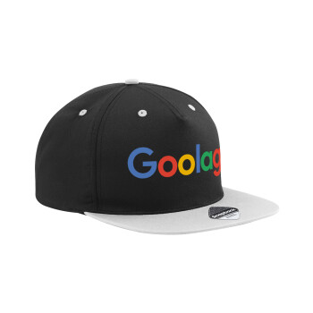 Goolag, Adult Flat Snapback Hat Black/Grey, (100% COTTON TWILL, ADULT, UNISEX, ONE SIZE)