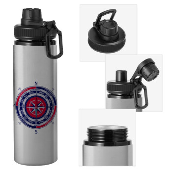 Wind compass, Metallic water bottle with safety cap, 850ml aluminum