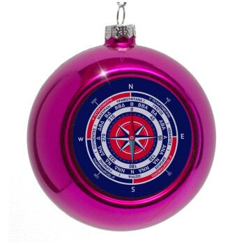 Wind compass, Purple Christmas tree ornament bauble 8cm