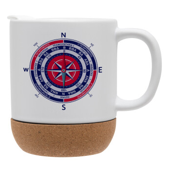 Wind compass, Ceramic coffee mug Cork (MAT), 330ml (1pcs)