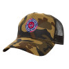 Adult Structured Trucker Hat, with Mesh, (Camouflage) Army (100% COTTON, ADULT, UNISEX, ONE SIZE)