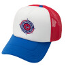 Adult Soft Trucker Hat with Red/Blue/White Mesh (POLYESTER, ADULT, UNISEX, ONE SIZE)