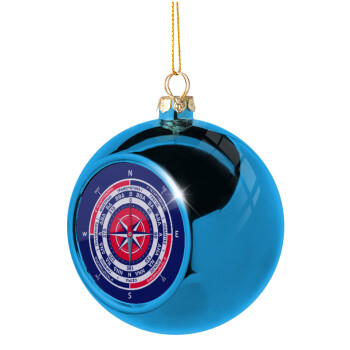 Wind compass, Χριστουγεννιάτικη μπάλα δένδρου Μπλε 8cm