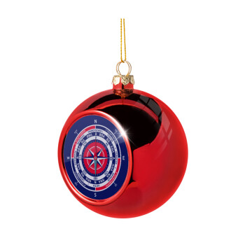 Wind compass, Christmas tree ball Red 8cm