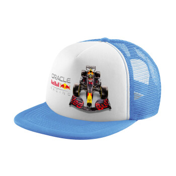 Redbull Racing Team F1, Καπέλο παιδικό Soft Trucker με Δίχτυ ΓΑΛΑΖΙΟ/ΛΕΥΚΟ (POLYESTER, ΠΑΙΔΙΚΟ, ONE SIZE)