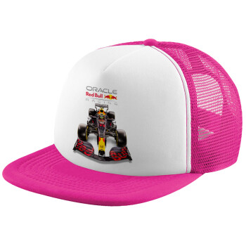 Redbull Racing Team F1, Καπέλο Ενηλίκων Soft Trucker με Δίχτυ Pink/White (POLYESTER, ΕΝΗΛΙΚΩΝ, UNISEX, ONE SIZE)