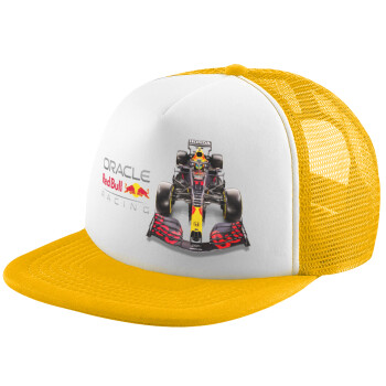 Redbull Racing Team F1, Καπέλο Ενηλίκων Soft Trucker με Δίχτυ Κίτρινο/White (POLYESTER, ΕΝΗΛΙΚΩΝ, UNISEX, ONE SIZE)