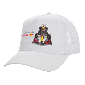 Redbull Racing Team F1, Καπέλο Ενηλίκων Structured Trucker, με Δίχτυ, ΛΕΥΚΟ (100% ΒΑΜΒΑΚΕΡΟ, ΕΝΗΛΙΚΩΝ, UNISEX, ONE SIZE)