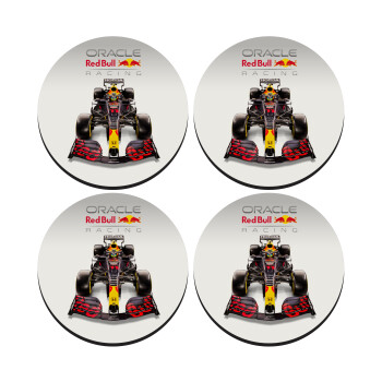 Redbull Racing Team F1, ΣΕΤ 4 Σουβέρ ξύλινα στρογγυλά (9cm)