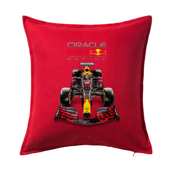 Redbull Racing Team F1, Μαξιλάρι καναπέ Κόκκινο 100% βαμβάκι, περιέχεται το γέμισμα (50x50cm)