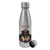 Metallic water bottle, stainless steel, 750ml