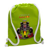 Backpack bag GYMBAG LIME GREEN, with pocket (40x48cm) & thick cords