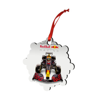 Redbull Racing Team F1, Χριστουγεννιάτικο στολίδι snowflake ξύλινο 7.5cm