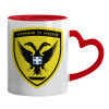 Mug heart red handle, ceramic, 330ml