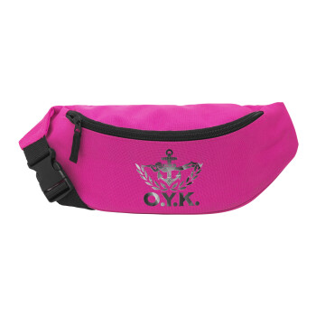 Ο.Υ.Κ., Unisex waist bag (banana) in PINK color with 2 pockets