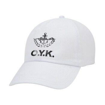 Ο.Υ.Κ., Καπέλο Ενηλίκων Baseball Λευκό 5-φύλλο (POLYESTER, ΕΝΗΛΙΚΩΝ, UNISEX, ONE SIZE)