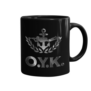 Ο.Υ.Κ., Mug black, ceramic, 330ml