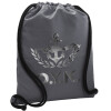 Backpack pouch GYMBAG GREY, with pocket (40x48cm) & thick cords