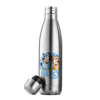 Bluey dog, Μεταλλικό παγούρι θερμός Inox (Stainless steel), διπλού τοιχώματος, 500ml