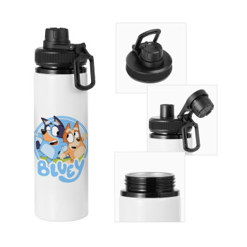 Bluey dog, Μεταλλικό παγούρι νερού με καπάκι ασφαλείας, αλουμινίου 850ml